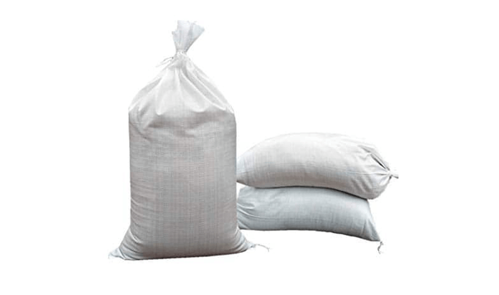 Sharp, washed sand, displayed in poly bags.